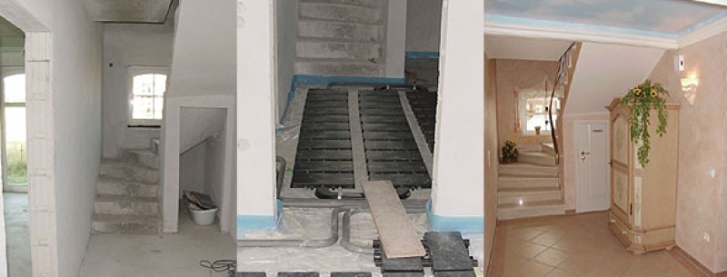 Janßen-Fußbodenheizung im Estrichaufbau